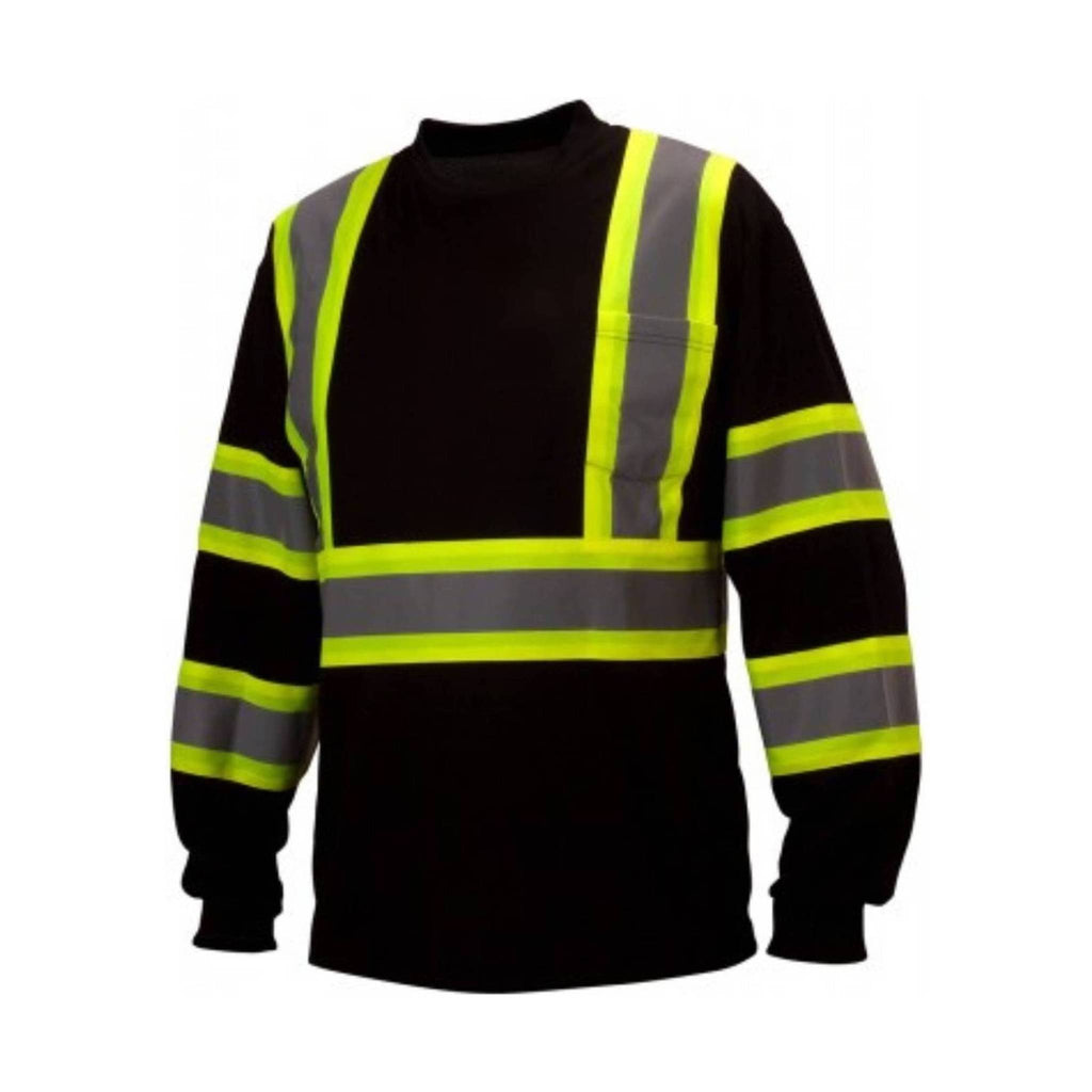 Pyramex Men's Long Sleeve Enhanced Hi-Vis T-Shirt - Black - Lenny's Shoe & Apparel