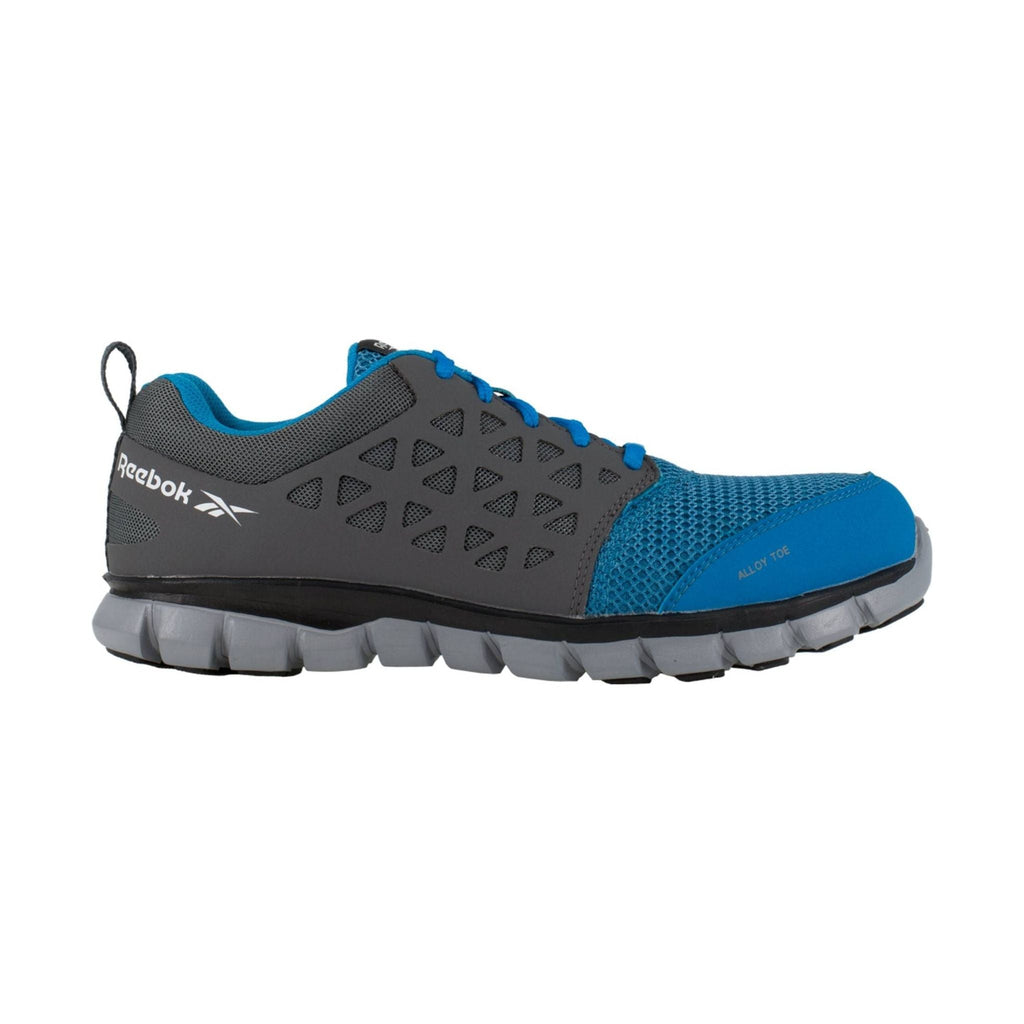 Reebok Work Men's Sublite Cushion Alloy Toe ESD Work Shoe - Grey/Blue - Lenny's Shoe & Apparel