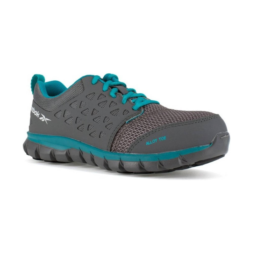 Reebok Work Women's Sublite Cushion Alloy Toe - Grey/Turquoise - Lenny's Shoe & Apparel