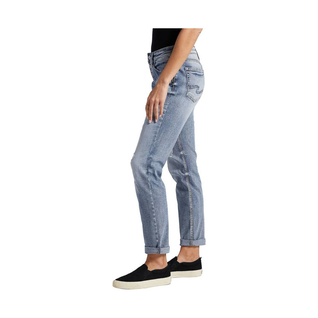 Silver Jeans Co. Women's Boyfriend Mid Rise Slim Leg Jean - Indigo - Lenny's Shoe & Apparel