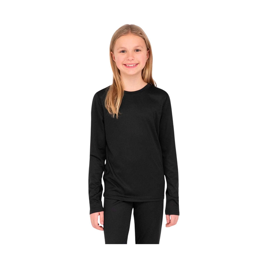 Terramar Kids' Thermapeak 2.0 Baselayer Crew - Black - Lenny's Shoe & Apparel