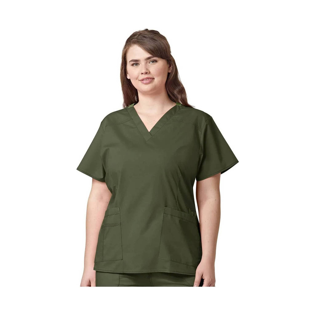 WonderWink Women's Verity V-Neck Scrub Top - Forest Green - Lenny's Shoe & Apparel